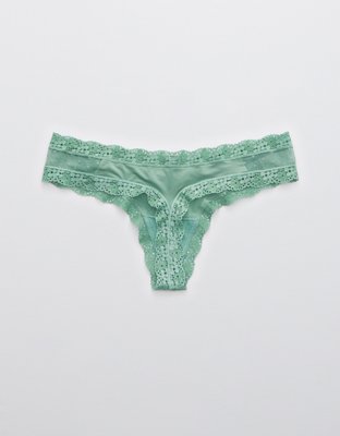 Aerie Garden Party Shine Thong Underwear