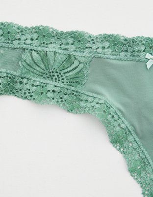 Aerie Garden Party Shine Thong Underwear