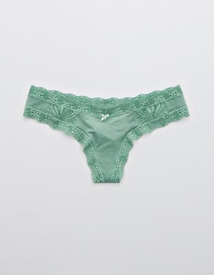 Aerie Garden Party Shine Thong Underwear