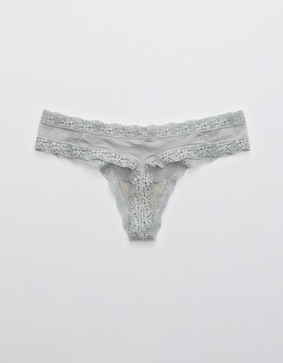 Aerie Garden Party Shine Thong Underwear
