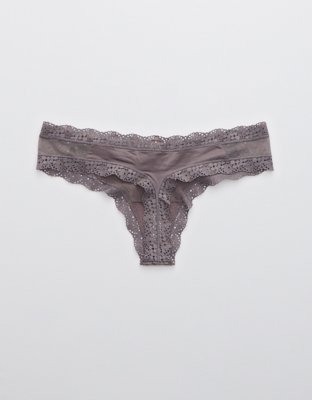 Aerie Garden Party Shine Thong Underwear