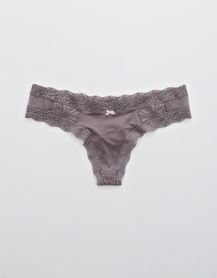 Aerie Garden Party Shine Thong Underwear