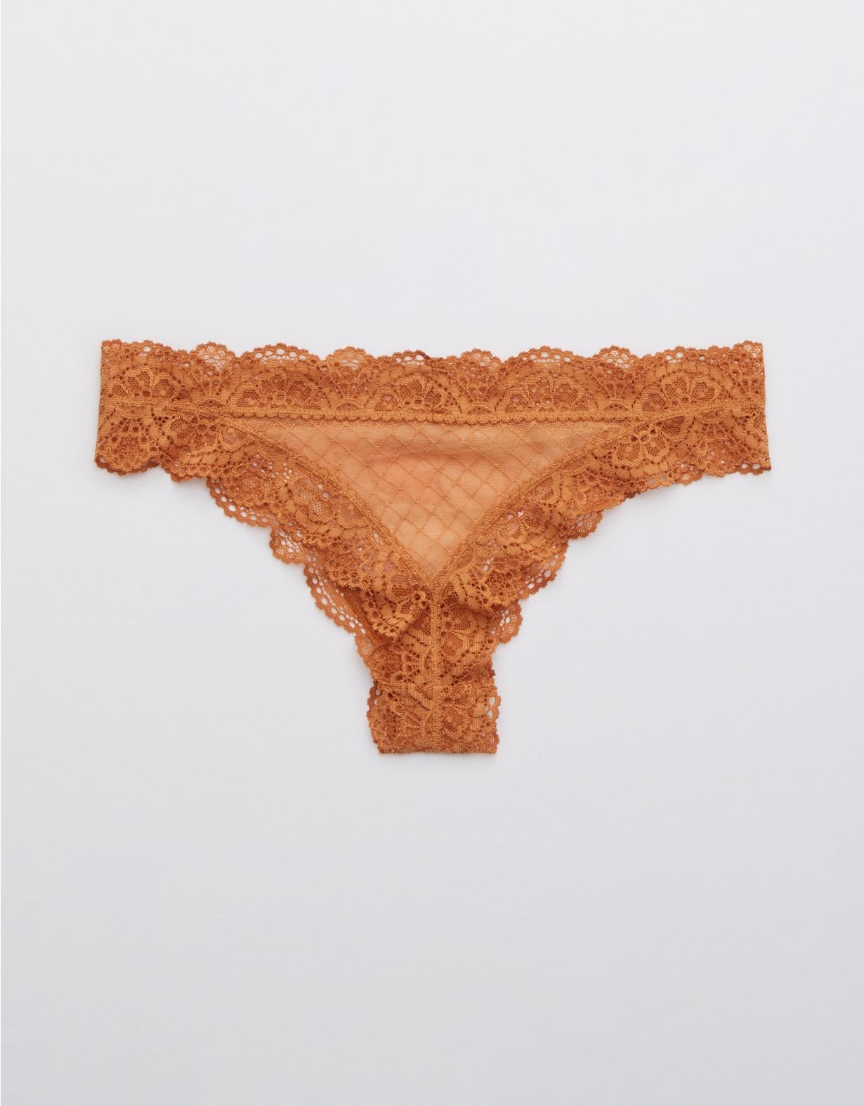 Aerie Slumber Party Lace Shine Thong Underwear