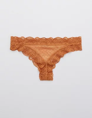 Aerie Ropa interior thong con brillo y encaje Slumber Party