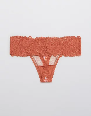 Aerie Shine Far Out Lace Thong Underwear