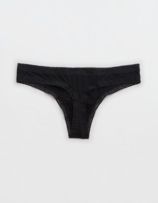 Aerie Float Microfiber Lace Thong Underwear