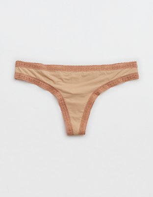 Aerie Float Microfiber Lace Thong Underwear
