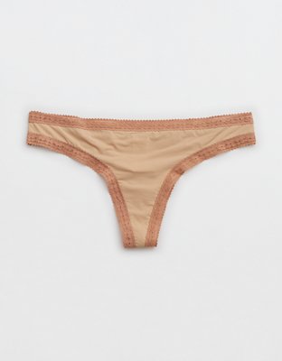 Aerie No Show Holiday Best Lace Thong Underwear