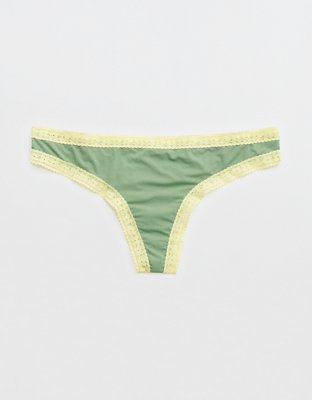 Aerie Float Microfiber Lace Thong Underwear