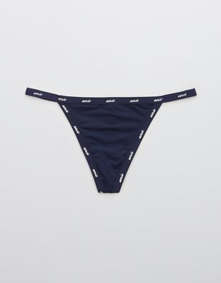 Aerie SMOOTHEZ Mesh String Thong - Large - Mango Low Rise Panty Underwear  NWT