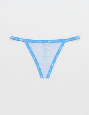 Barely There Panties Blue Thin Lightweight Stretch Fabric Women's