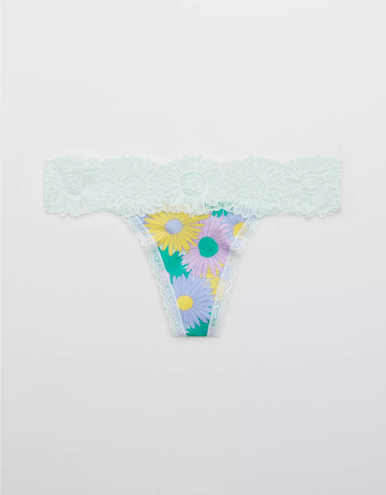 Aerie Shine Sunflower Lace Thong Underwear