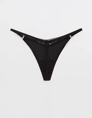 Aerie Microfiber Lace Thong Underwear