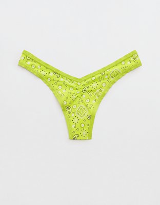 aerie, Intimates & Sleepwear, Bnwt Aerie Smoothez Mesh High Cut Bikini  Underwear Neon Lemon Yellow Green