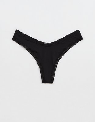 Aerie SMOOTHEZ Lace No Show Thong Underwear