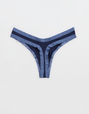 SMOOTHEZ Microfiber Lace Thong Underwear