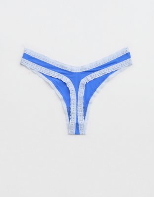 SMOOTHEZ Microfiber Lace Thong Underwear