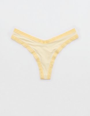 SMOOTHEZ Microfiber Lace Thong Underwear