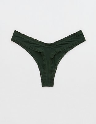 Culotte tanga en microfibre à dentelle SMOOTHEZ