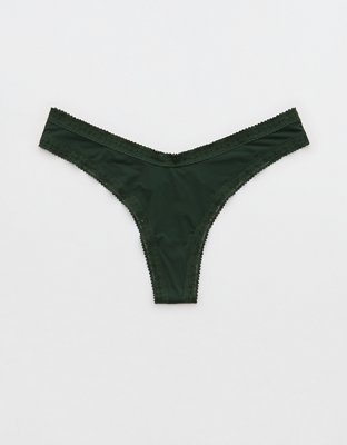 Culotte tanga en microfibre à dentelle SMOOTHEZ