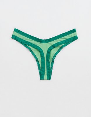 SMOOTHEZ Microfiber Lace Thong Underwear | Aerie