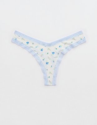 SMOOTHEZ Microfiber Lace Thong Underwear