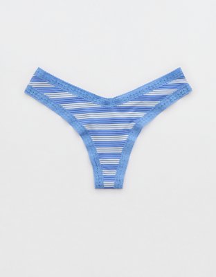 SMOOTHEZ Microfiber Lace Thong Underwear