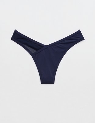 Aerie SMOOTHEZ Microfiber Lace Thong Underwear