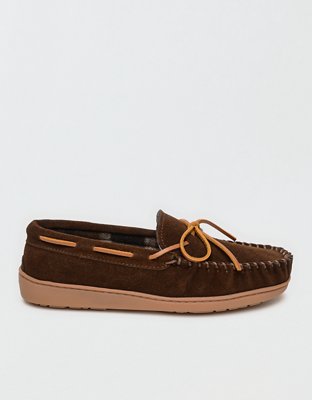 Minnetonka Men's Plaid Lined Hardsole Moccasin
