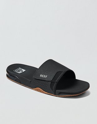 Мужские сандалии REEF Fanning Slide Sandal, цвет: Чёрный — фото 3