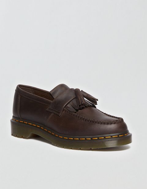Мужские туфли American Eagle Dr. Martens Men's Adrian Yellow Stitch Tassel Loafers