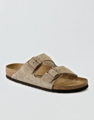 Birkenstock Arizona Taupe Suede Soft Footbed Sandals