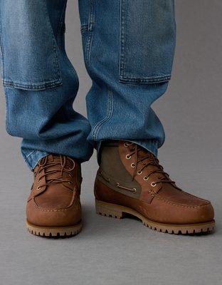Timberland x AE Oakwell Leather Mid Lace-Up Boot | American Eagle