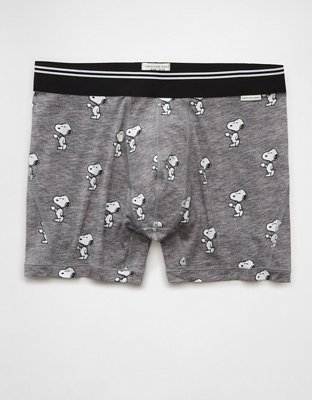 AEO Mens Snoopy Coffee 4.5 Ultra Soft Boxer Brief