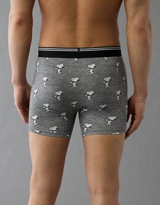 AEO Mens Snoopy Coffee 4.5 Ultra Soft Boxer Brief