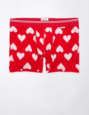 Men's Heart & Letter Pattern Square Cut Underwear