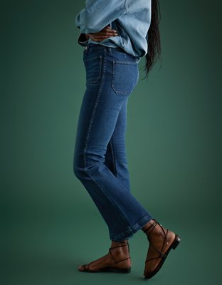 AE77 Premium High-Waisted Crop Flare Jean