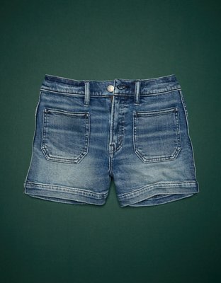 AE77 Premium High-Waisted Denim Short