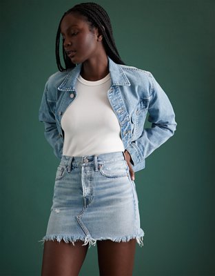 AE77 Premium Denim Mini Skirt