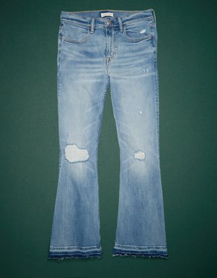 AE77 Premium High-Waisted Crop Flare Jean