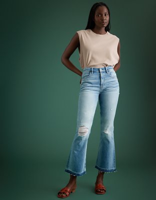 High rise best sale flare crop jeans