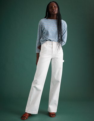 Women's White Wide Leg Jeans