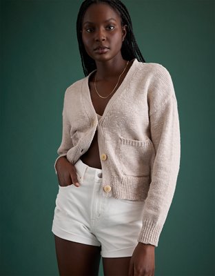 AE77 Premium High-Waisted Cut-Off Denim Short