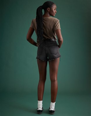 AE77 Premium High-Waisted Cut-Off Denim Short