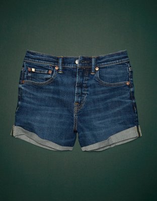 AE77 Premium High-Waisted Cut-Off Denim Short