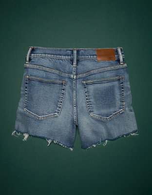 AE77 Premium High-Waisted Cut-Off Denim Short