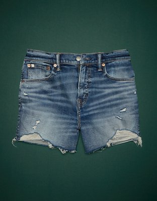 AE77 Premium High-Waisted Cut-Off Denim Short