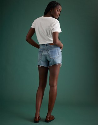 AE77 Premium High-Waisted Cut-Off Denim Short