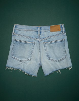 AE77 Premium High-Waisted Cut-Off Denim Short