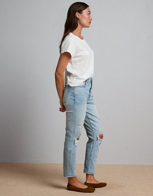 AE77 Premium Ripped Mom Jean